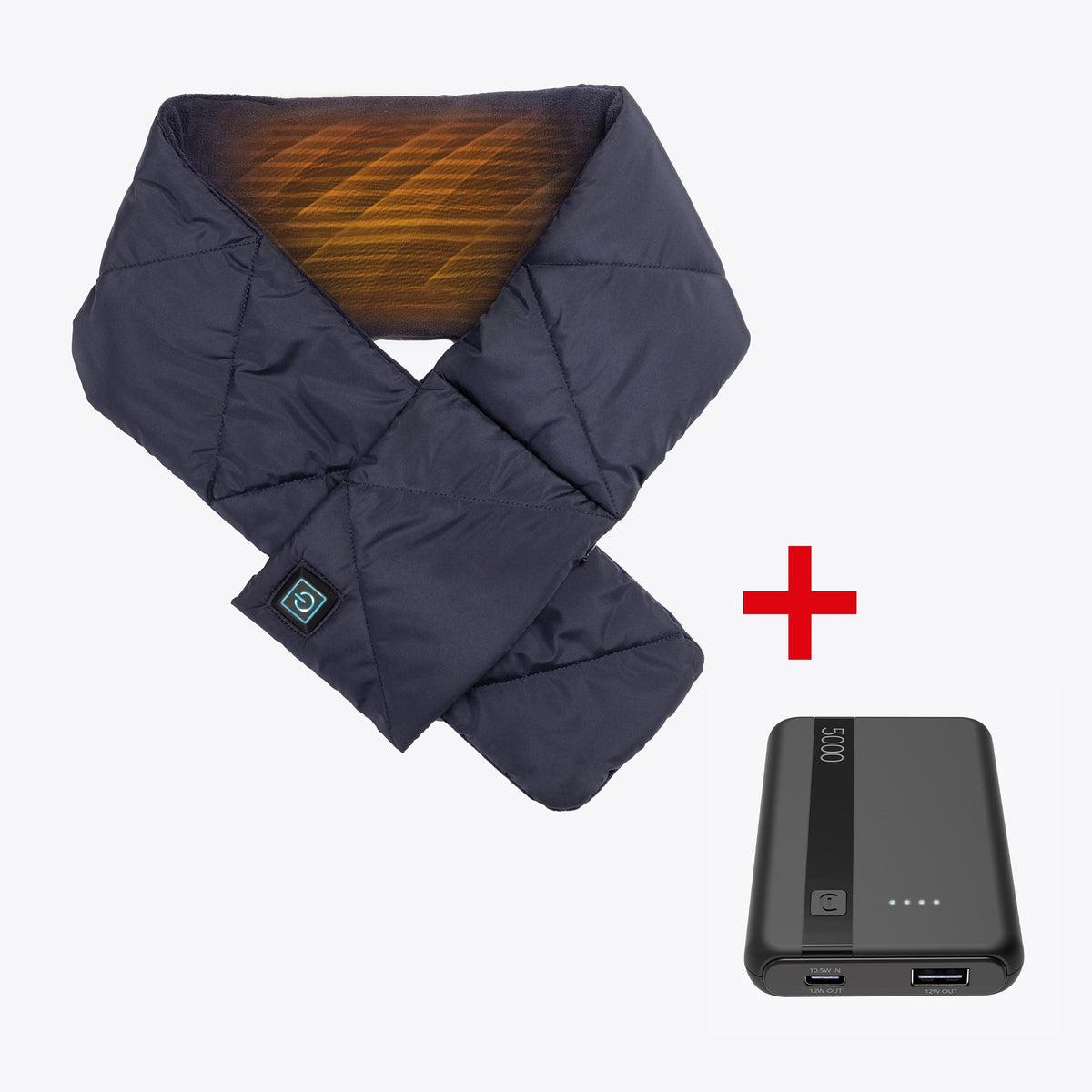 Cordless Heat on the Go Puffer Scarf Blue + PowerBank
