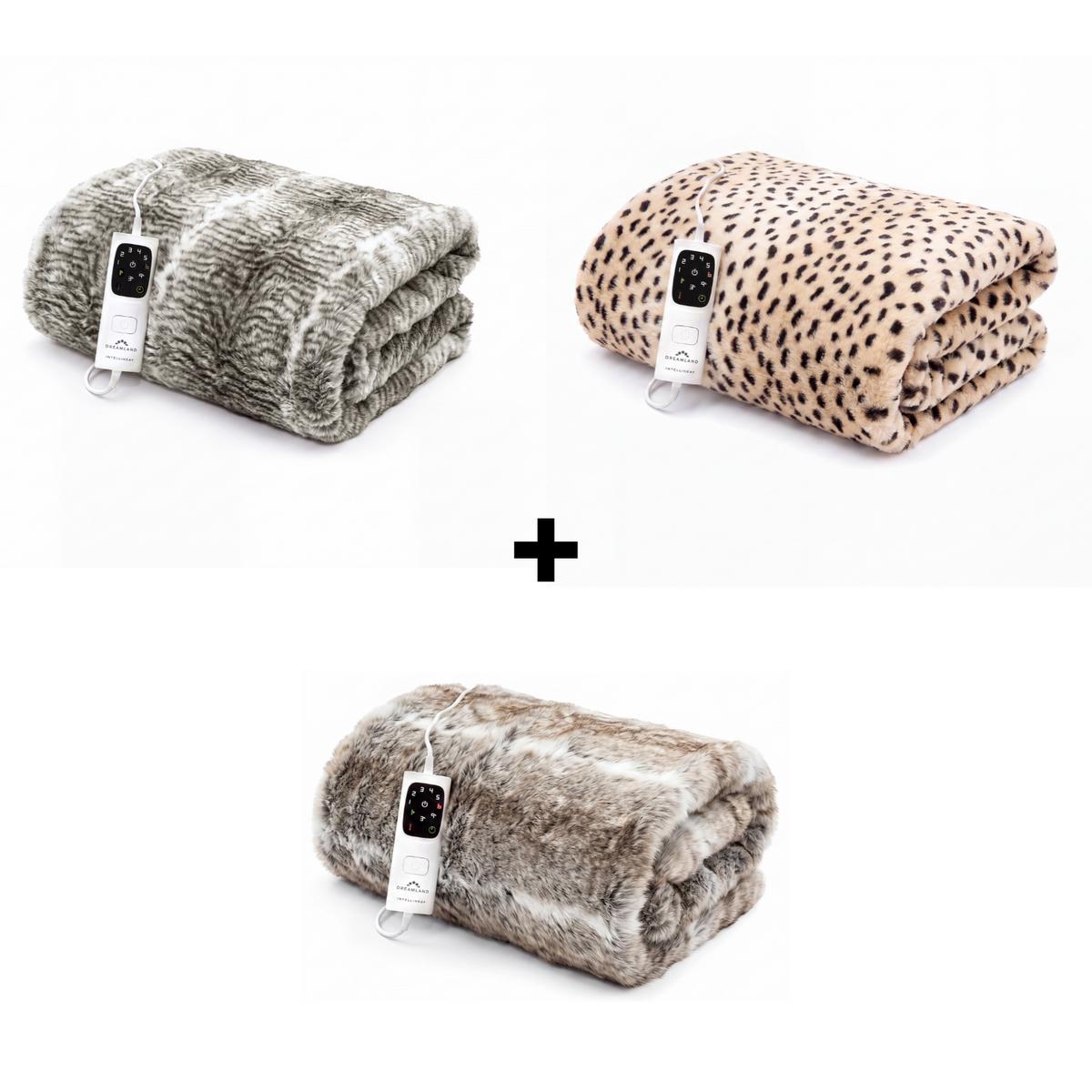 Faux Fur Luxury Heated Throw Bundle