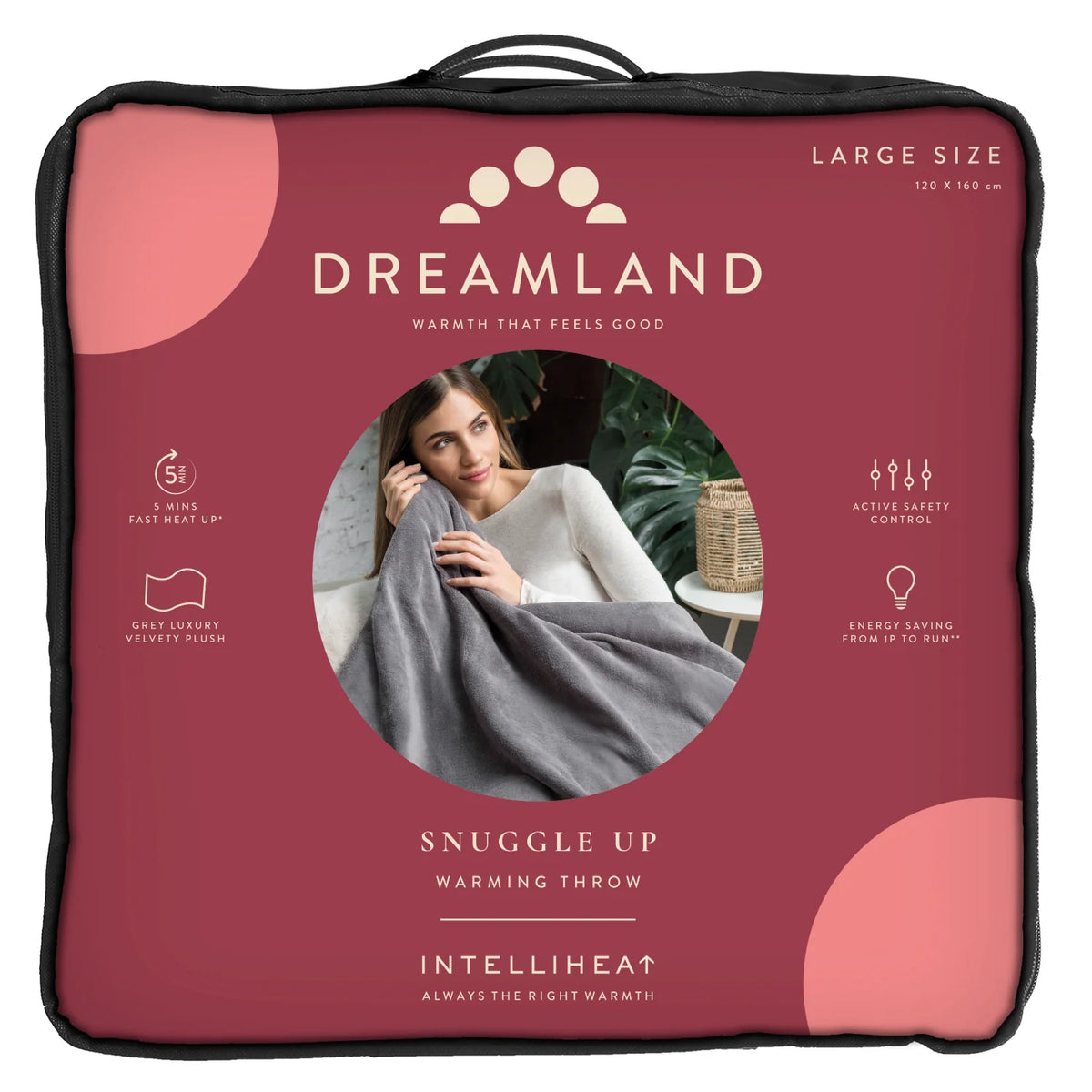 Snuggle Up Luxury Heated Throw Grey Bundle