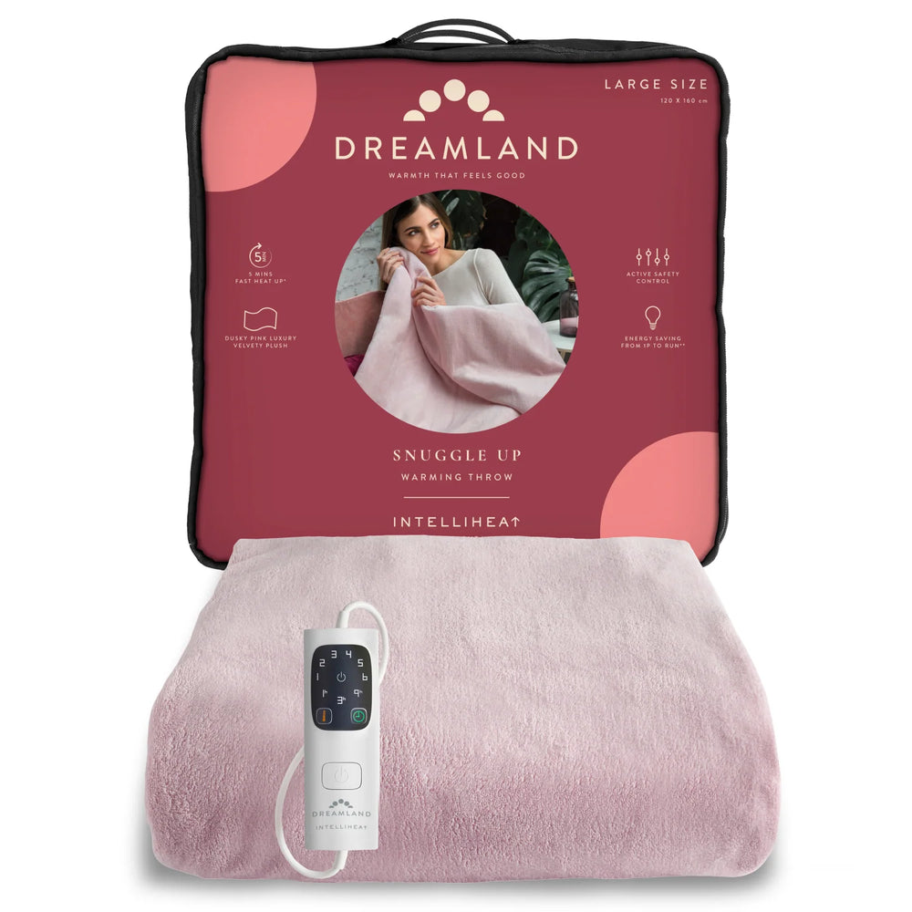Snuggle Up Luxury Heated Throw Pink Bundle