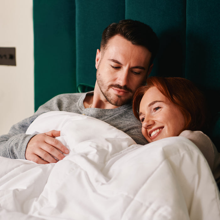 couple in heated king duvet