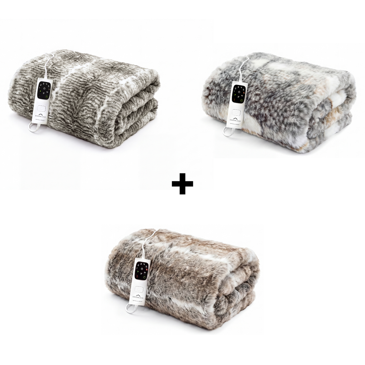 Faux Fur Luxury Heated Throw Bundle