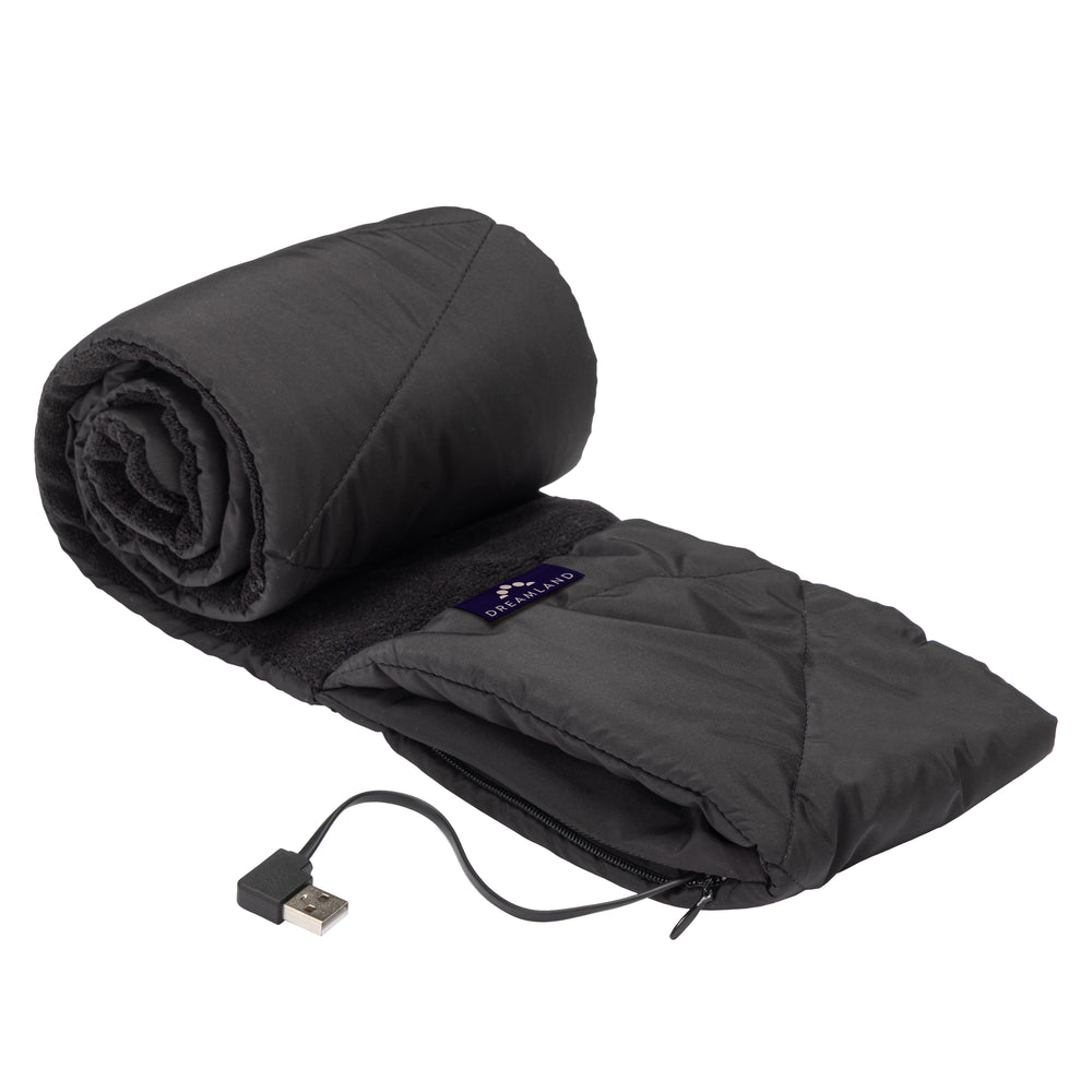 Cordless Heat on the Go Puffer Scarf Black