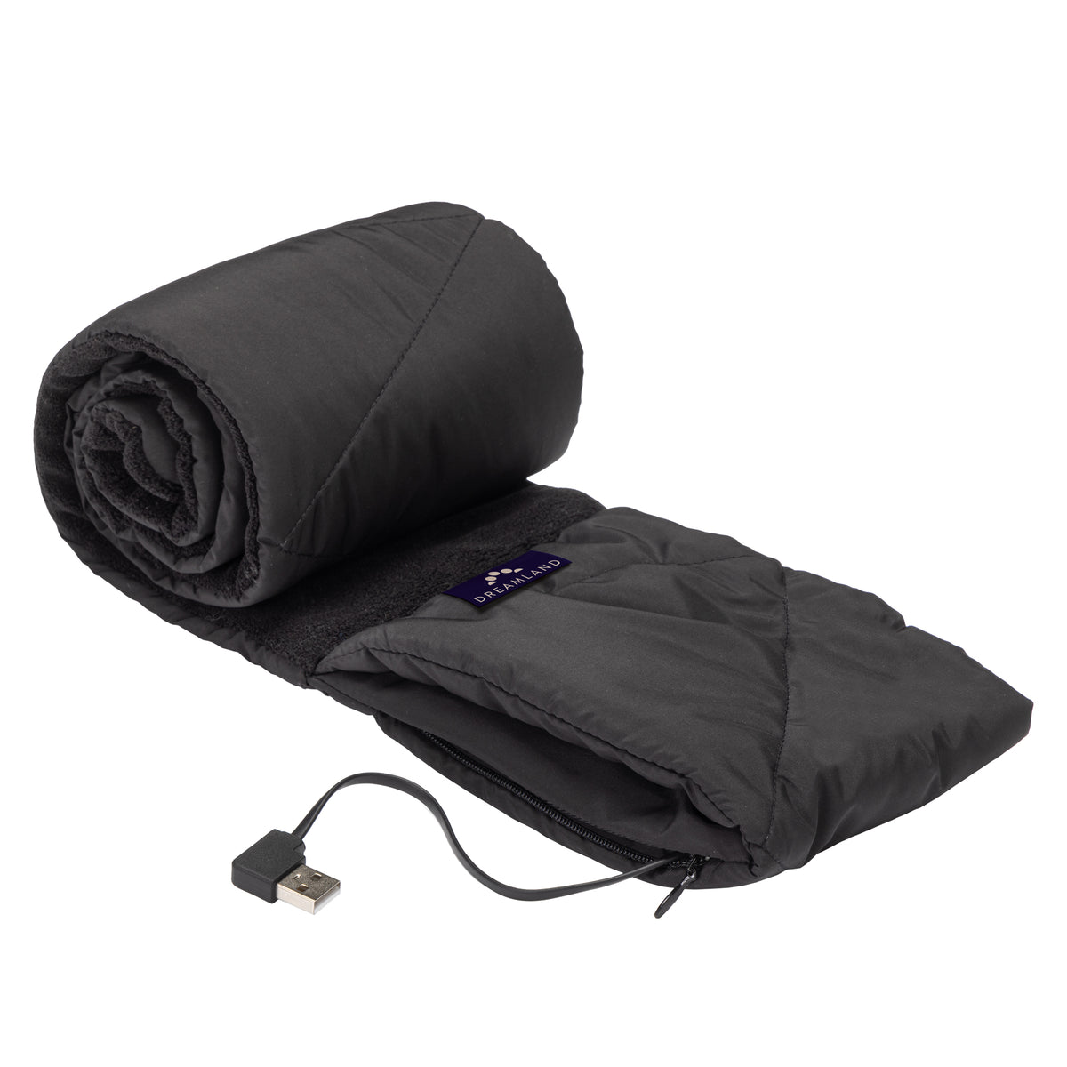 Cordless Heat on the Go Puffer Scarf Black