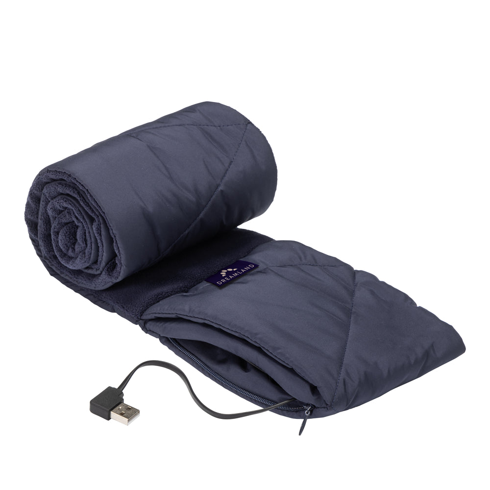 Cordless Heat on the Go Puffer Scarf Blue