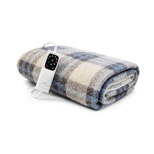 Nap Time Warming Sherpa Blanket - Blue/Grey