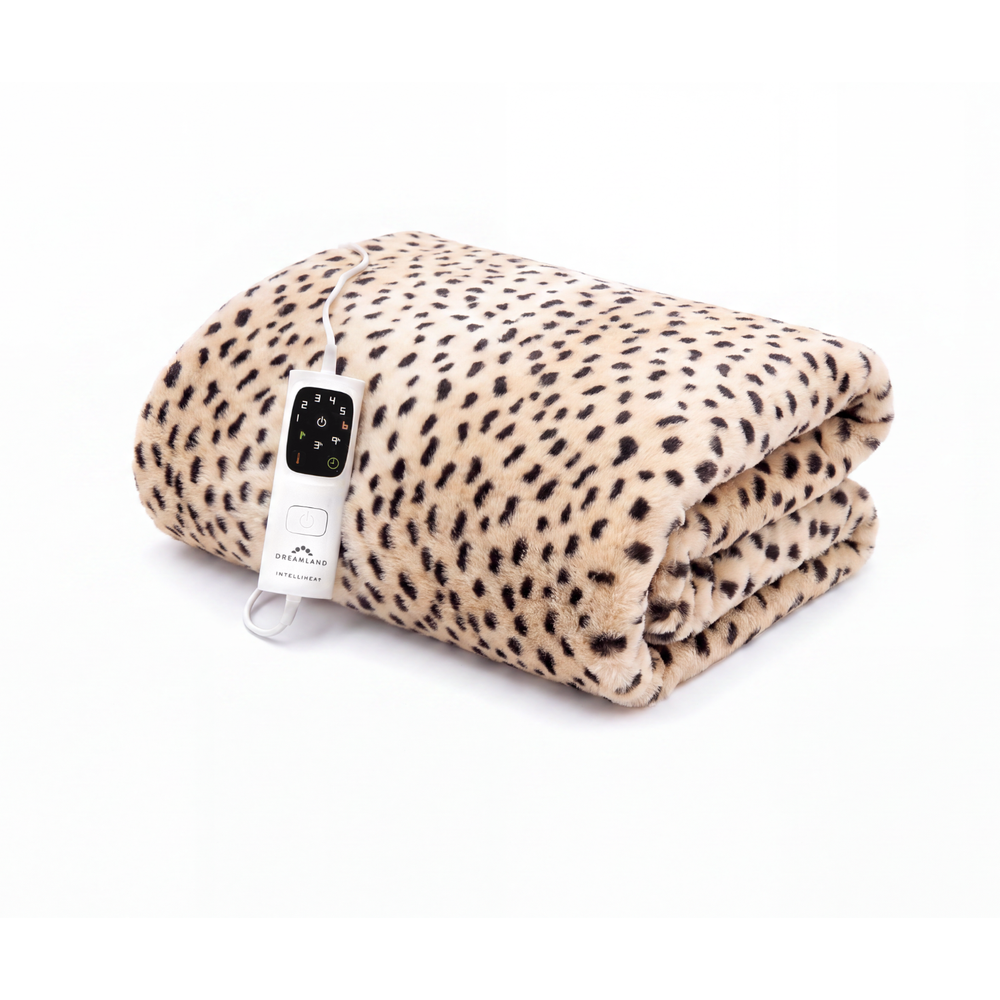 Luxury Faux Fur Warming Throw - Leopard Print