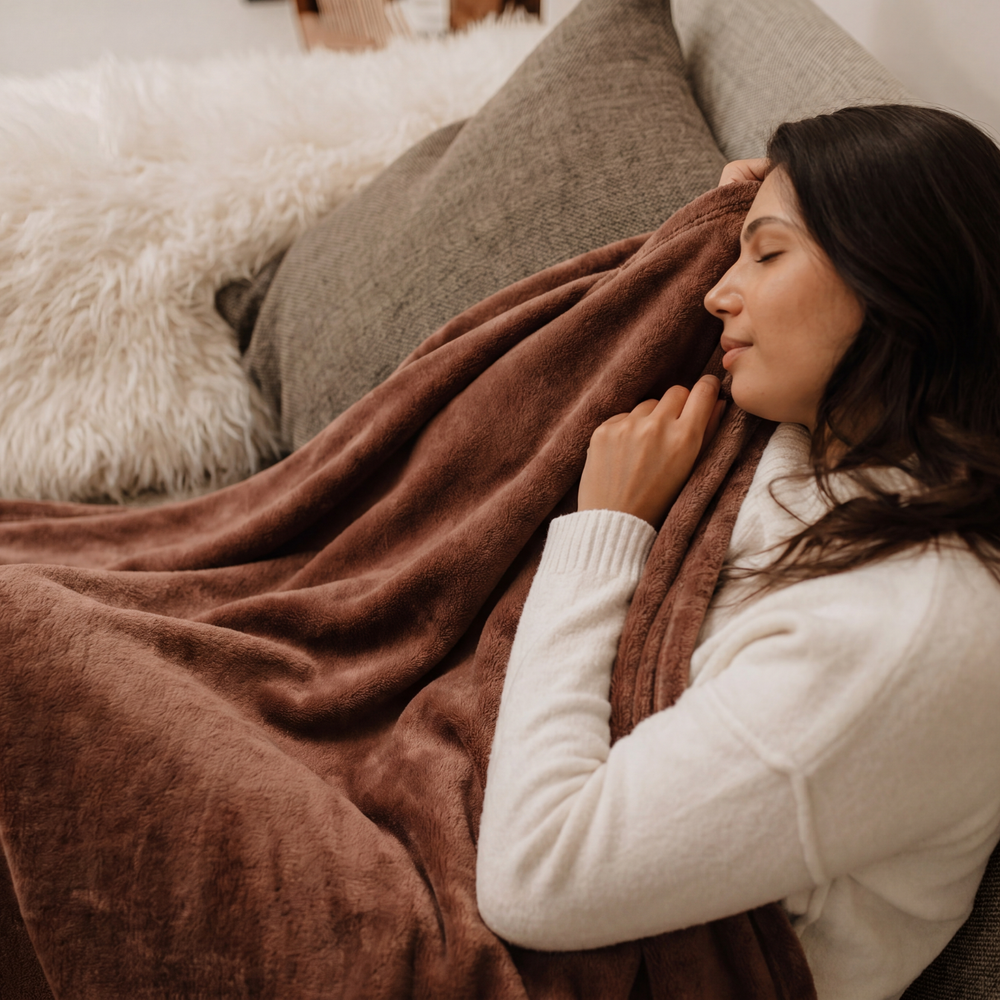 Snuggle Up Electric Warming Throw - Chocolate Truffle