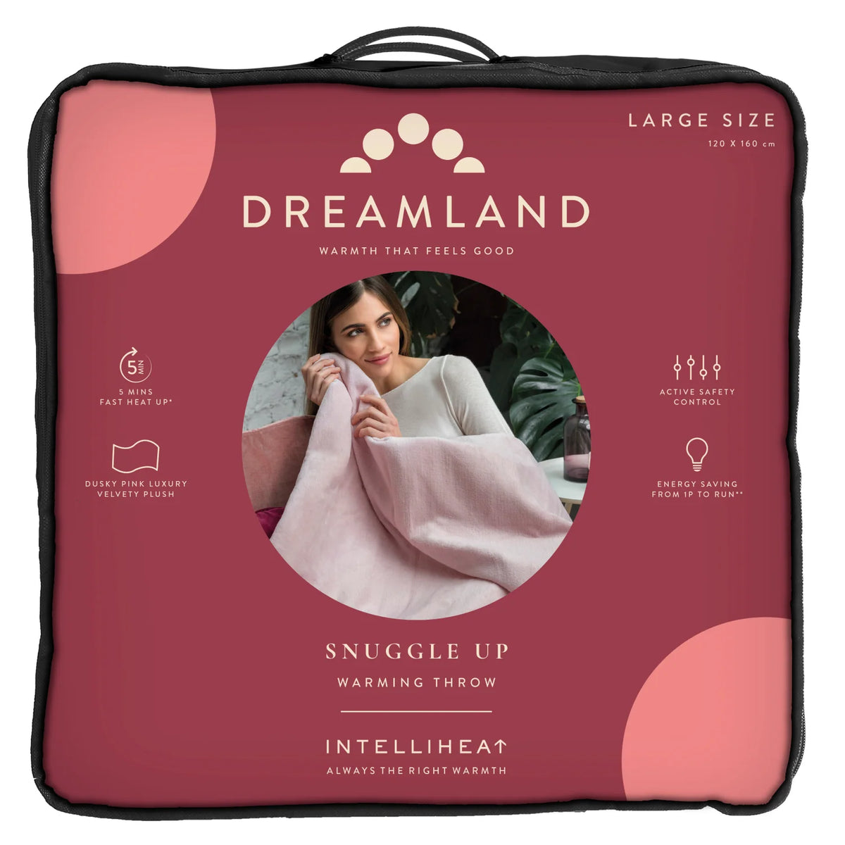 Snuggle Up Luxury Heated Throw Pink Bundle