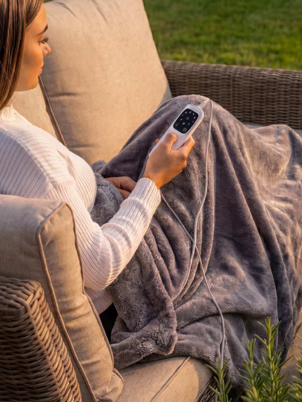 Snuggle Up Electric Warming Throw - Grey
