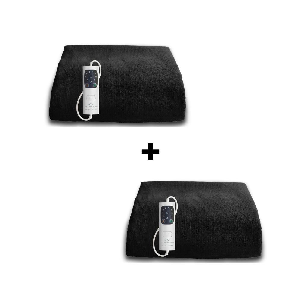 Snuggle Up Luxury Heated Throw Black Bundle