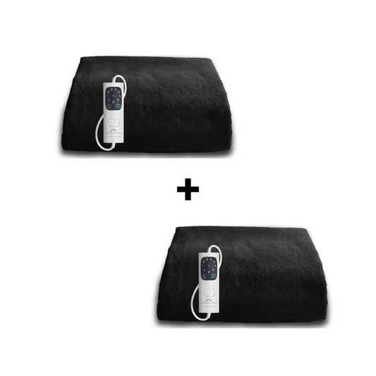 Snuggle Up Luxury Heated Throw Black Bundle