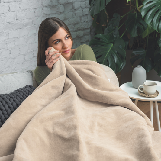 Snuggle Up Electric Warming Throw - Oat