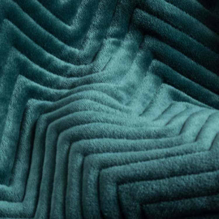 Deluxe Velvet Herringbone Quilted Throw Emerald Green DreamlandUK