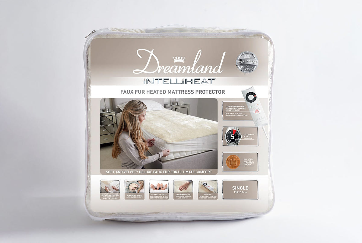 Intelliheat Faux Fur Mattress Protector Single